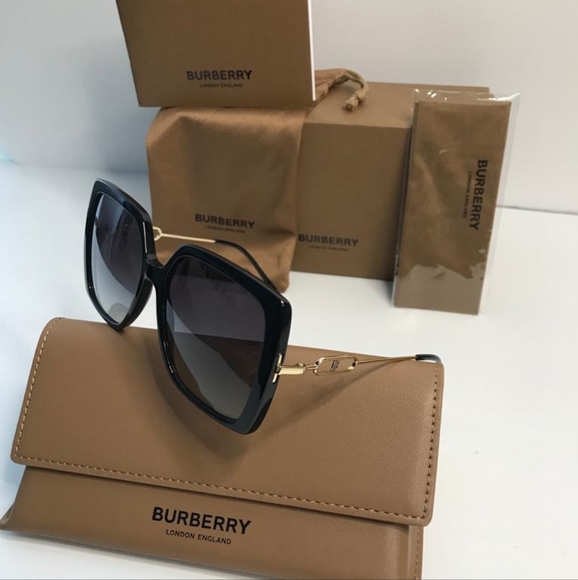 💯 Originl Burberry Luna Gray Gradient Square Ladies Sunglasses BE4332F 30018G - Picture 7 of 17